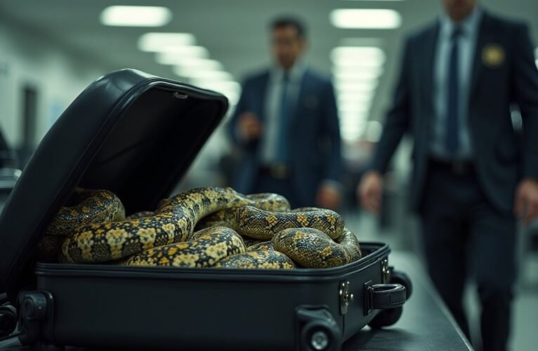 snakes discovered in passenger s luggage