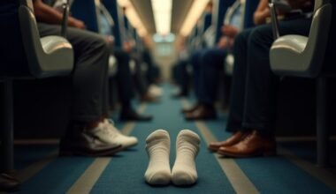 train etiquette keep shoes on