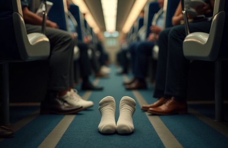 train etiquette keep shoes on