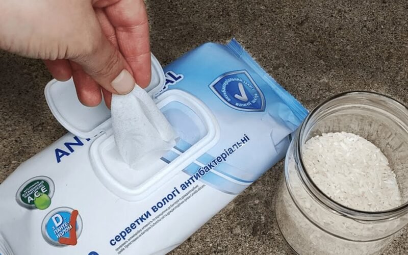 homemade wet wipe rice airfreshener