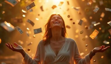 pinigų lietus ant kažko