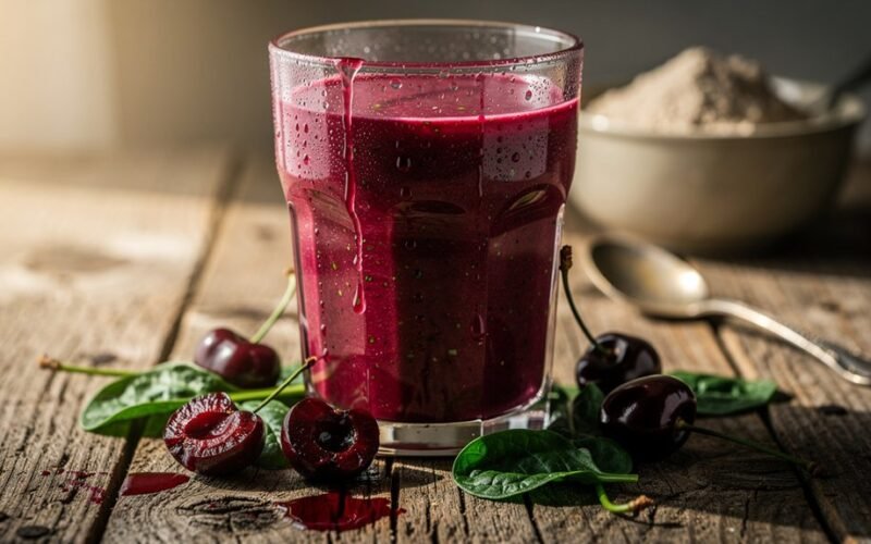 antiuždegiminis vyšnių špinatų kokteilis