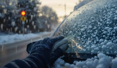 priekinio stiklo sniegas liko