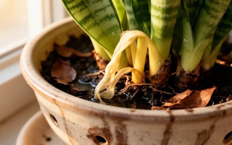 gelstančios šliaužtinės sansevjeros (viperinės augalo) lapai