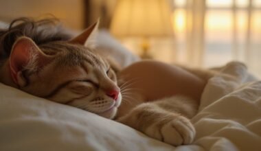 Katė miega ant galvos