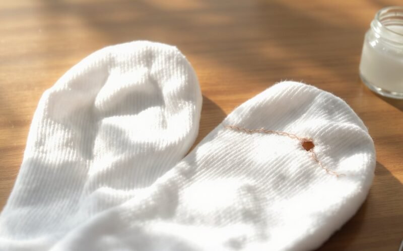 naujos kojinės nustoja skilinėti