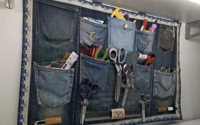 panaudoti senus džinsus garažo saugojimui