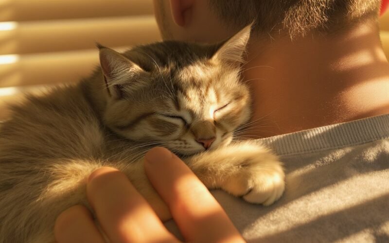tavo katė miega ant tavęs