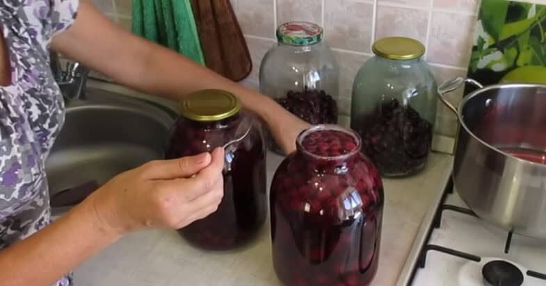 Vyšnių kompoto antras žingsnis