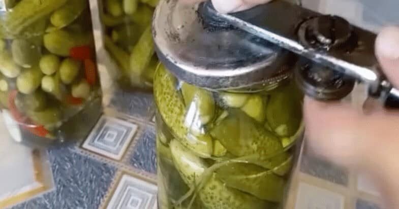 Agurkų stiklainis su prieskoniais