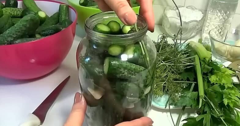 Karališki agurkai stiklainyje