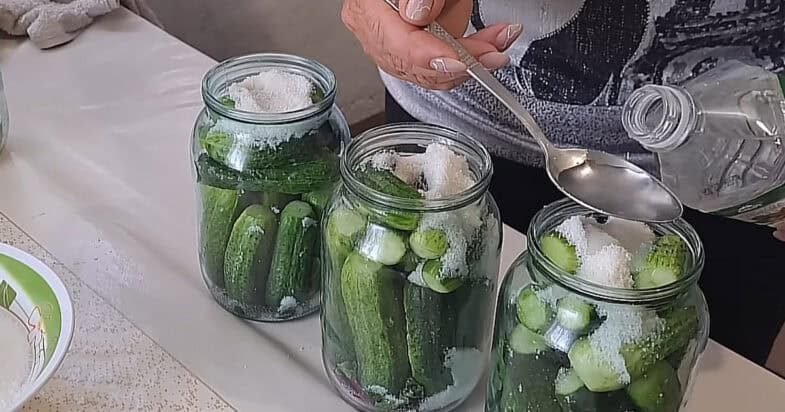 Agurkai stiklainiuose
