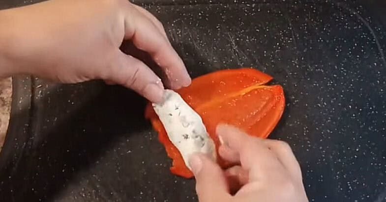 Kepta paprika prieš įdarą