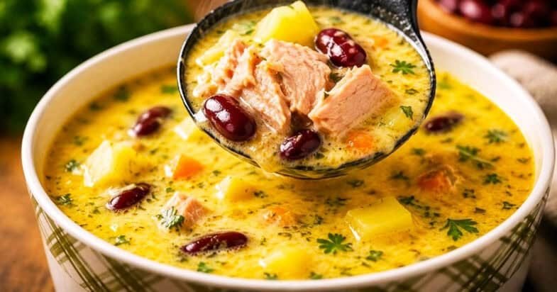 Tuno ir pupelių sriuba, kuri vakarienę sutvarko pati: tiršta, švelni ir labai soti
